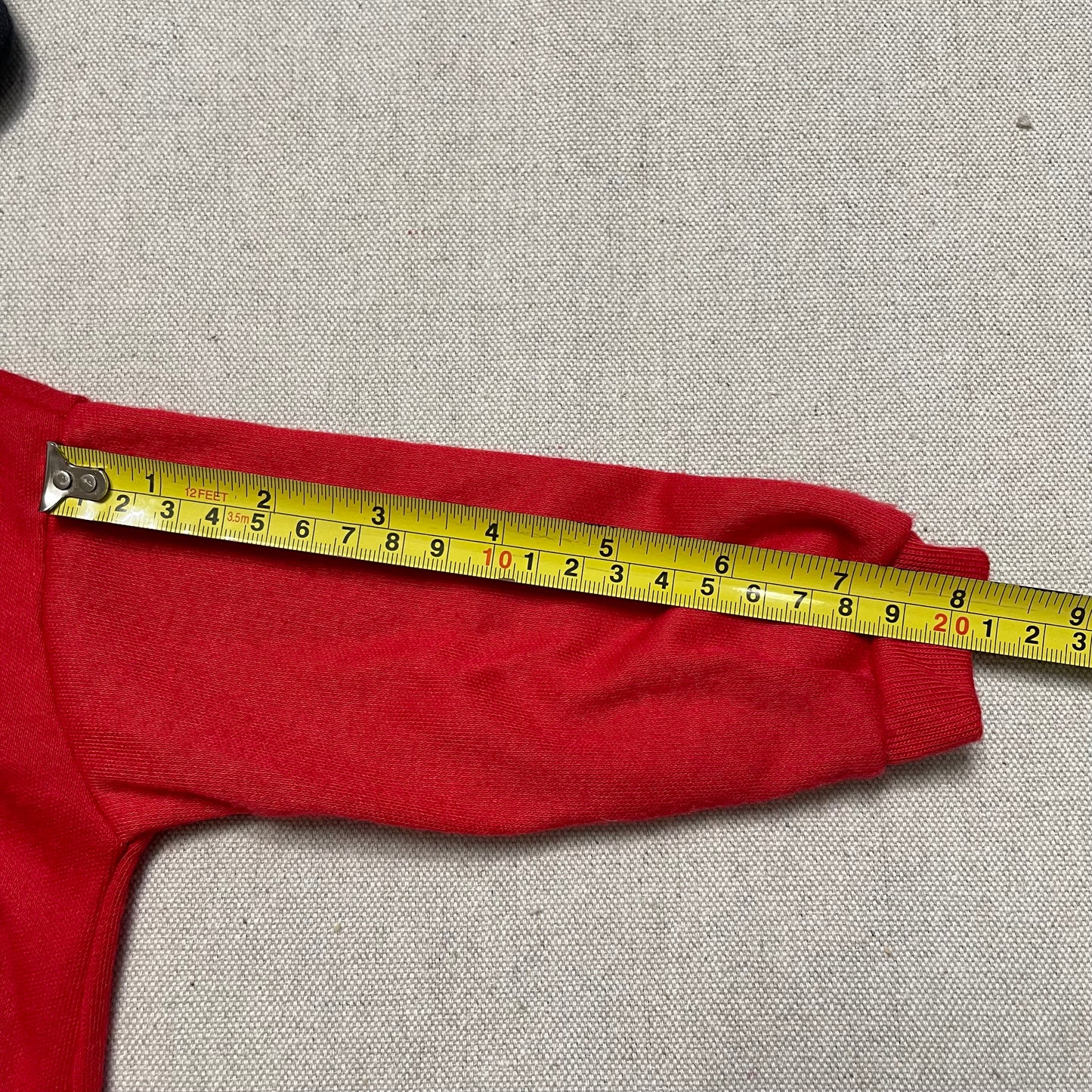 80s Kids Toddler Infant Deadstock NWT Vintage Disney Baby Mickey Big Print Red Longsleeve Footie with Hood / 6m 9m