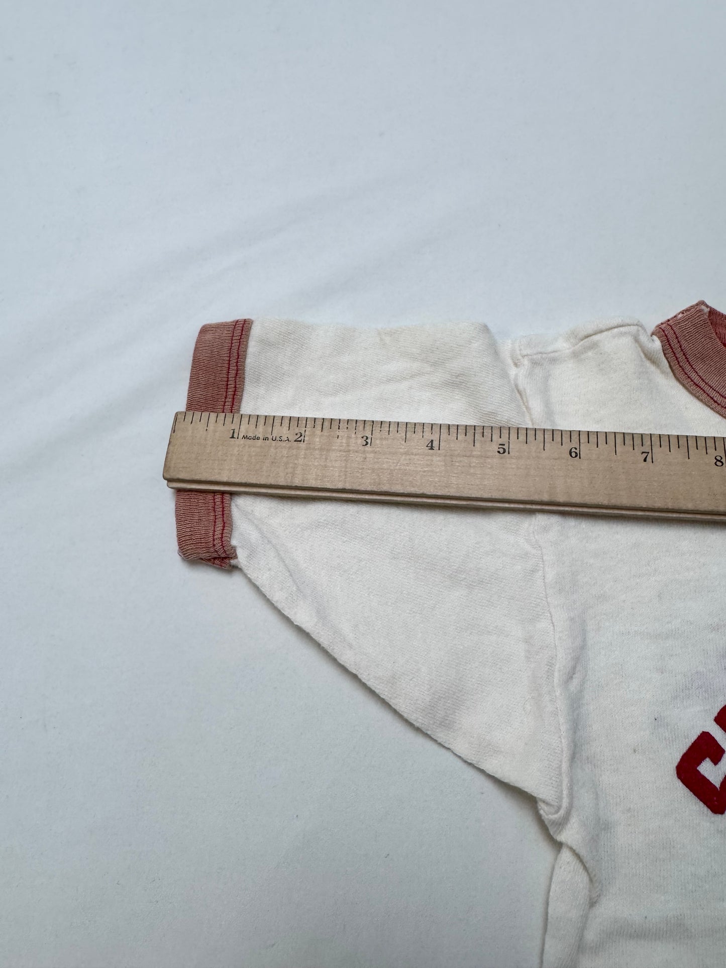 60s Kids Vintage Seneca River Little League Baseball 100% Cotton Ringer T-Shirt Baby Tee