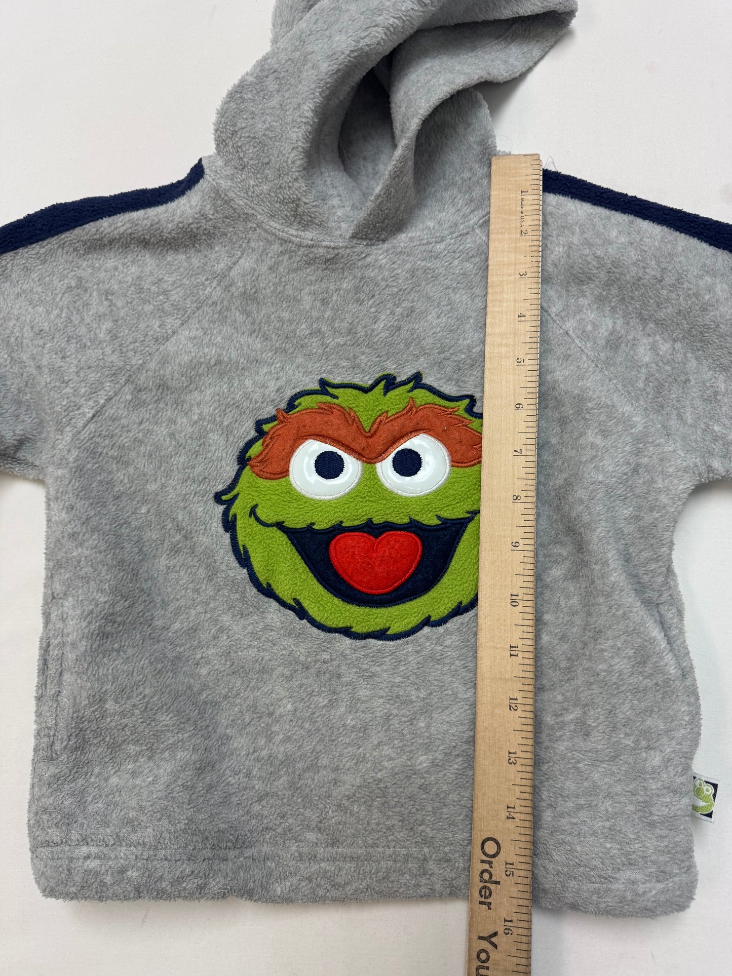 Baby Toddler Baby 90s Early 2000s Vintage Sesame Street Oscar The Grouch Gray Pullover Fleece 24m