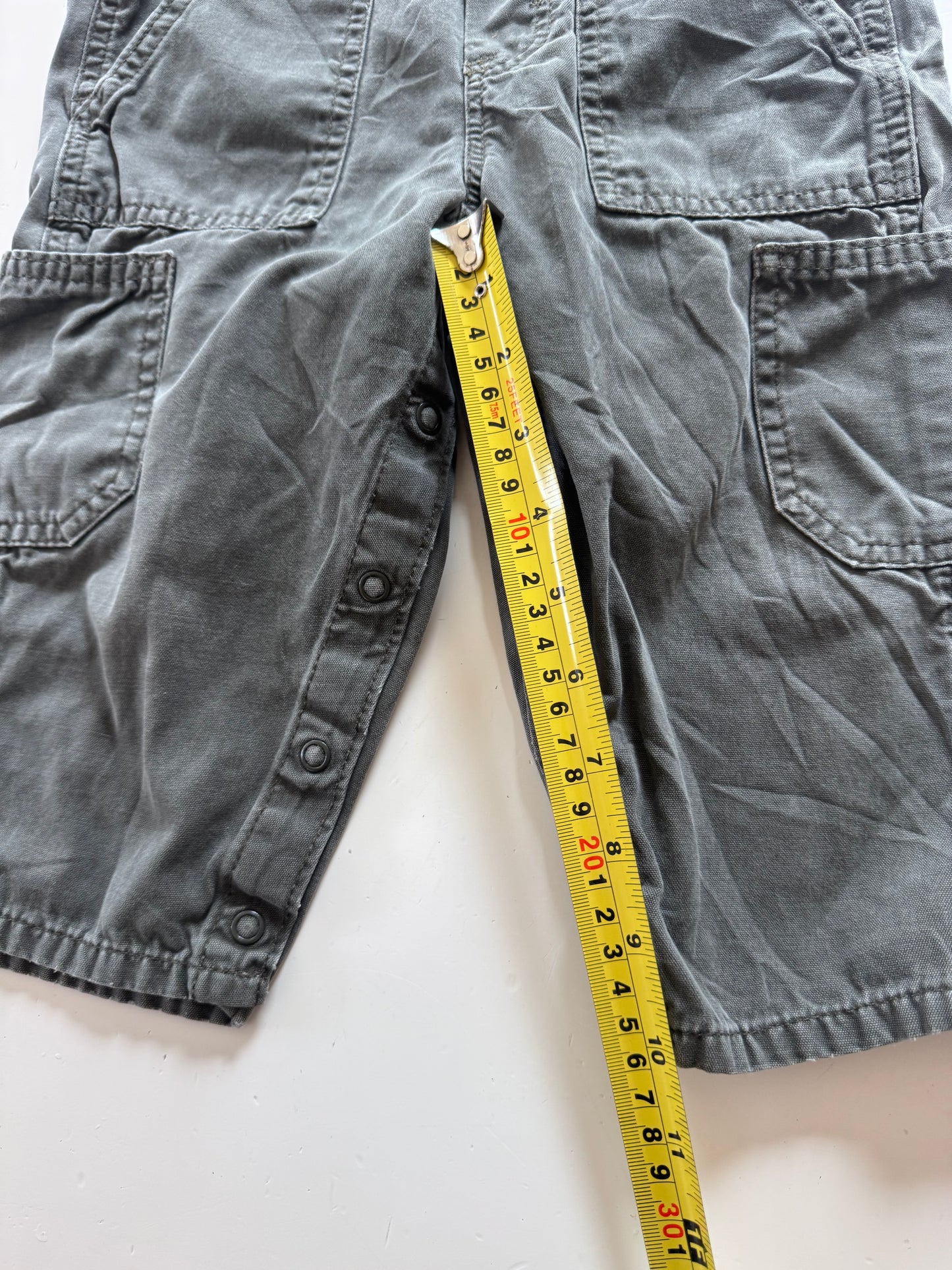 Y2K Early 2000s Kids Toddler Oshkosh B’Gosh Brown Taupe Cargo 100% Cotton Overall 2T