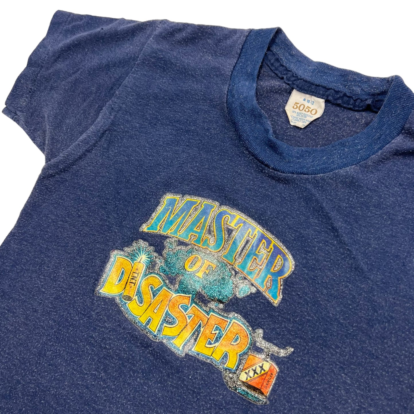 70s Kids Vintage glitter heat transfer T-shirt master of disaster
