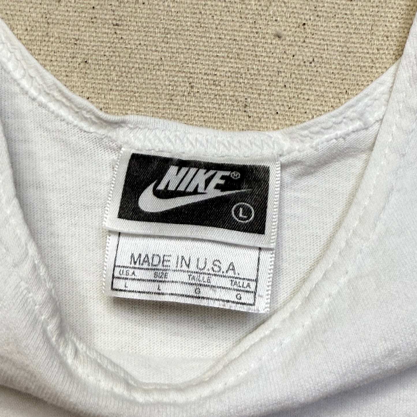 90s 2000' Kids Toddler Vintage Nike Baseball Great Graphic White Tank Top / 5y 6y 7y / Made in USA