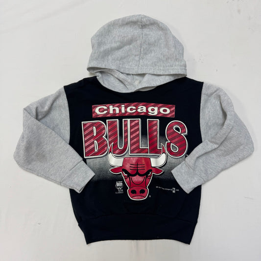 1995 Kids Vintage NBA Chicago Bulls Hooded Long Sleeve Sweatshirt 5Y Made in USA