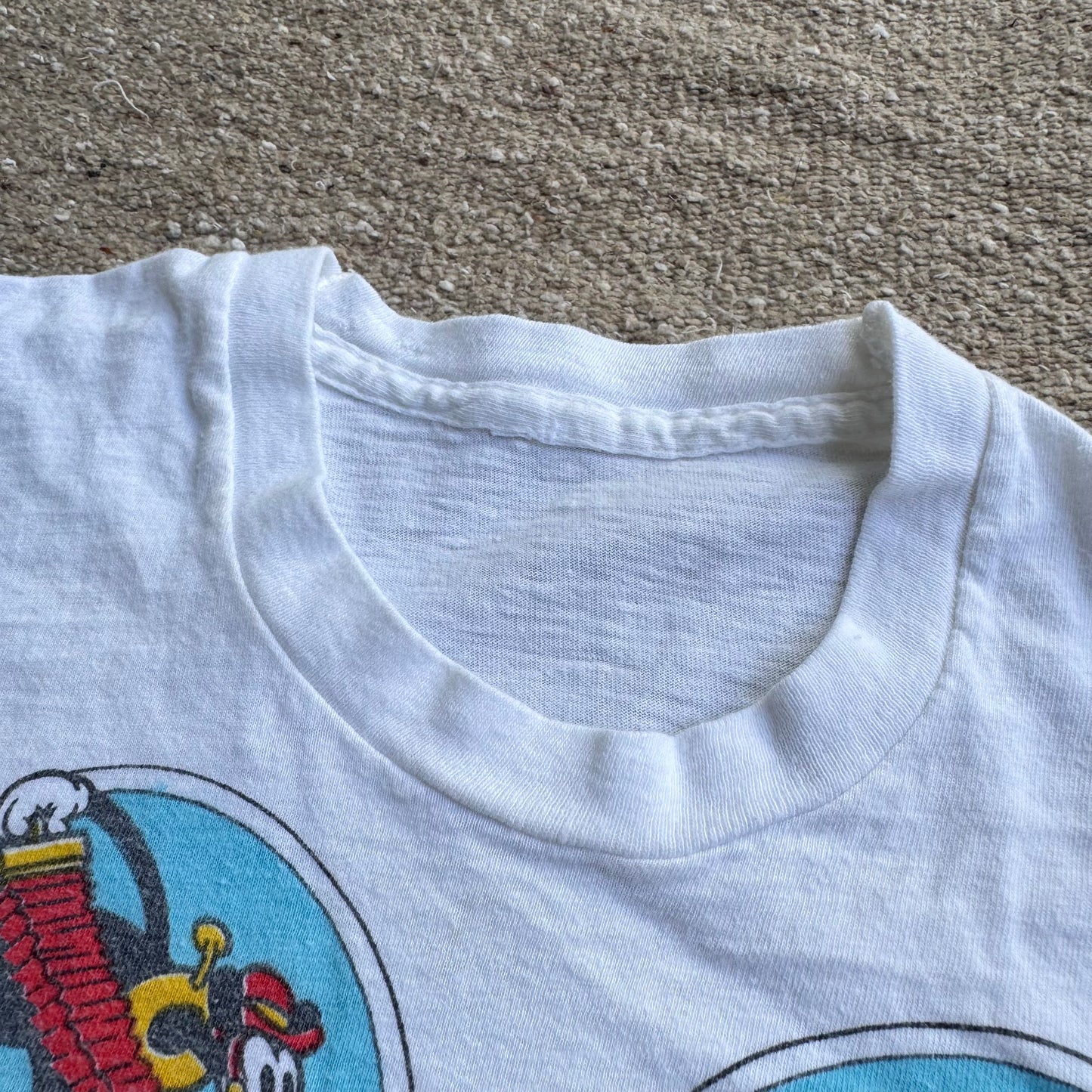 80s 90s Kids Vintage Walt Disney Mickey Single Stitch White T-Shirt 4Y 5Y 6Y