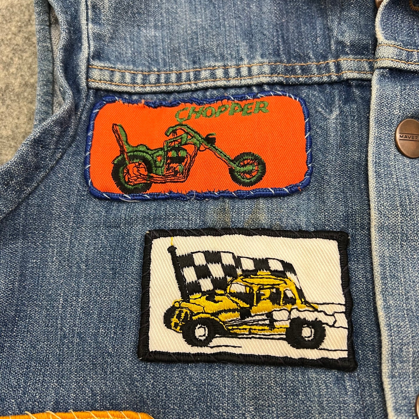 Vintage Kids Maverick Denim Vest With Patches Size 10Y