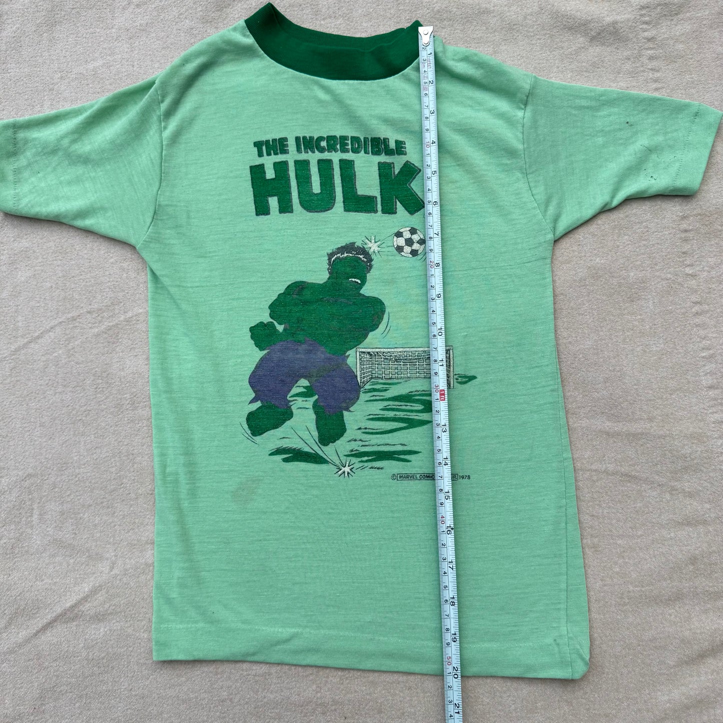 70s Kids Vintage Marvel The Incredible Hulk Green Short Single Stitch Sleeve 5Y 6Y 7Y Baby Tee