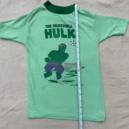 70s Kids Vintage Marvel The Incredible Hulk Green Short Single Stitch Sleeve 5Y 6Y 7Y Baby Tee
