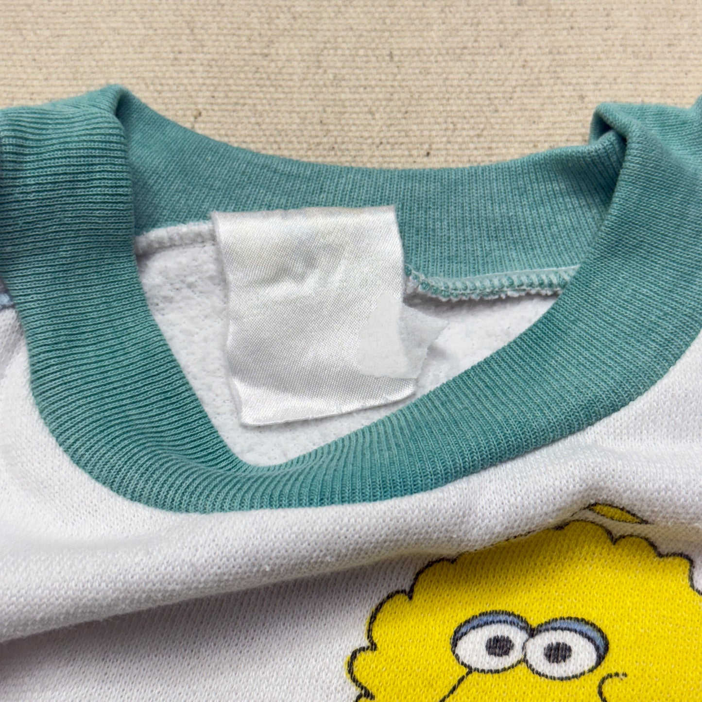 80s Kids Infant Vintage Sesame Street Big Bird Star Pattern Raglan Sleeve Sweatshirt / 6m 9m 12m