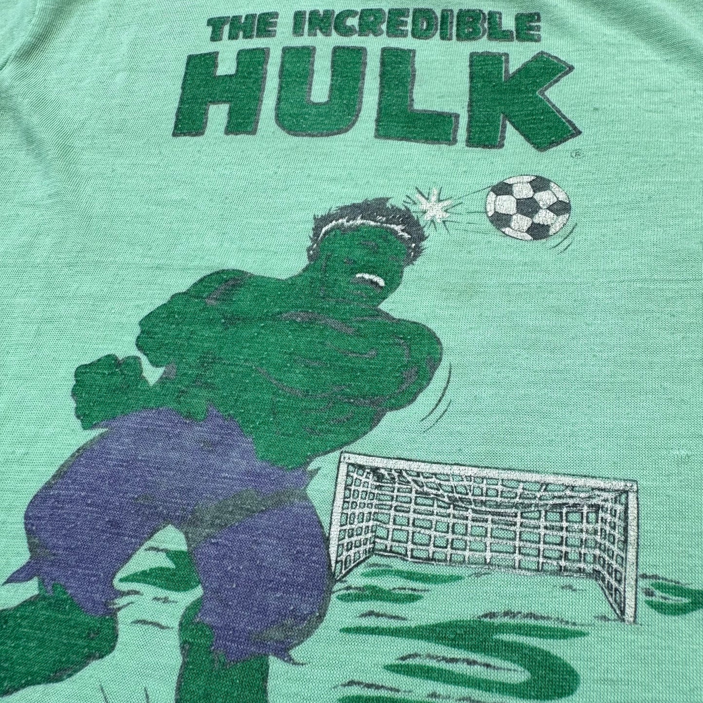 70s Kids Vintage Marvel The Incredible Hulk Green Short Single Stitch Sleeve 5Y 6Y 7Y Baby Tee
