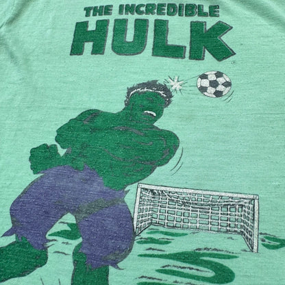 70s Kids Vintage Marvel The Incredible Hulk Green Short Single Stitch Sleeve 5Y 6Y 7Y Baby Tee