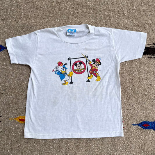 80s 90s Kids Toddler Vintage Mickey Mouse Club Single Stitch White Short Sleeve T-Shirt M 2Y 3Y 4Y Made in USA