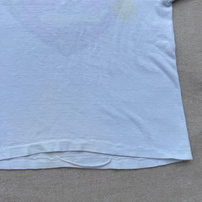 60s Kids Vintage Rare Superman Big Logo White Short Sleeve T-Shirt 4Y 5Y 6Y