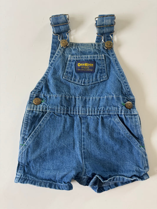 90s Kids Toddler Infant Vintage Baby B’Gosh Oshkosh Blue Denim 100% Cotton Shortalls //6m / Made in USA