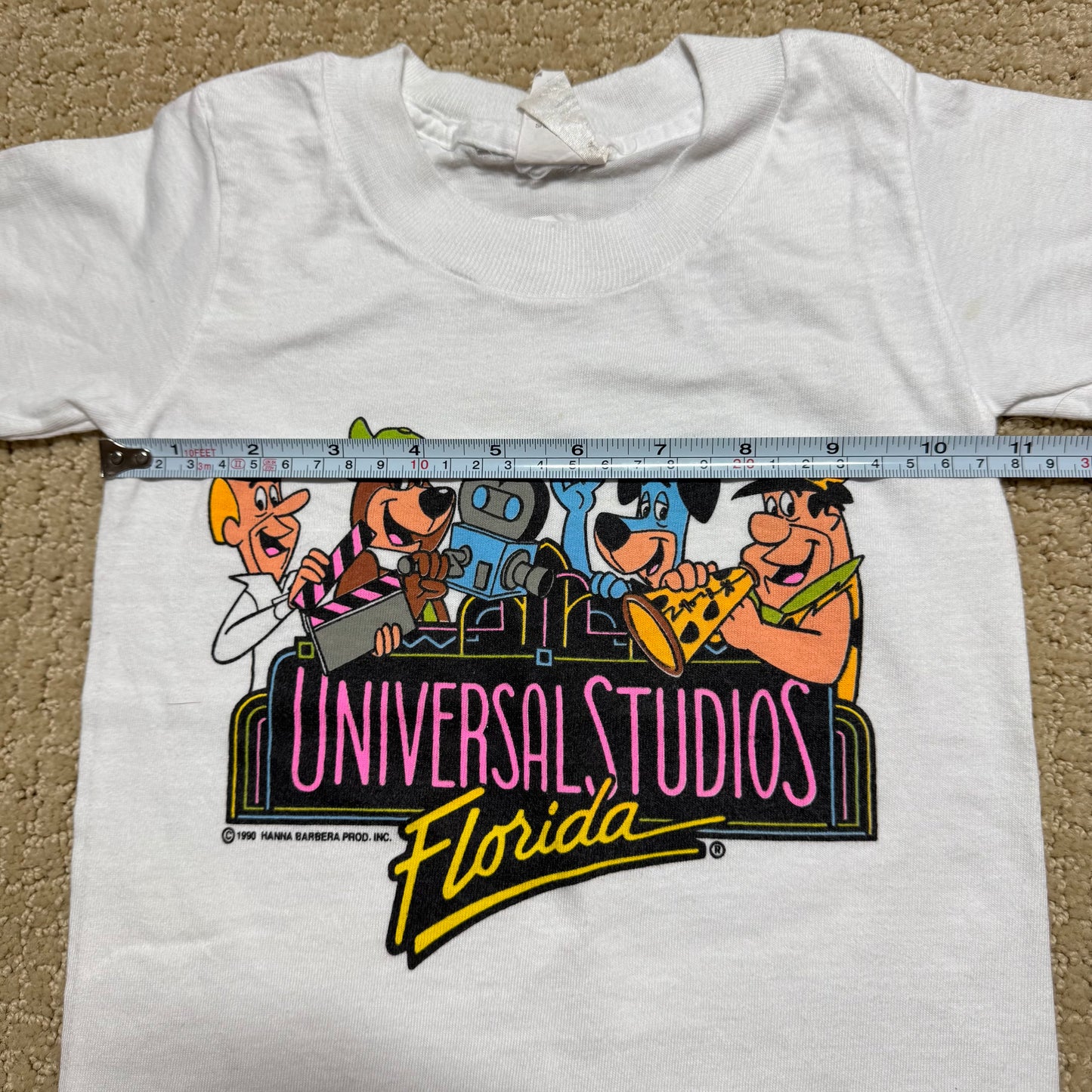 1990 Kids Toddler Vintage Universal Studios Florida Cartoon Character White Single Stitch Short Sleeve T-Shirt 2Y 3Y 4Y