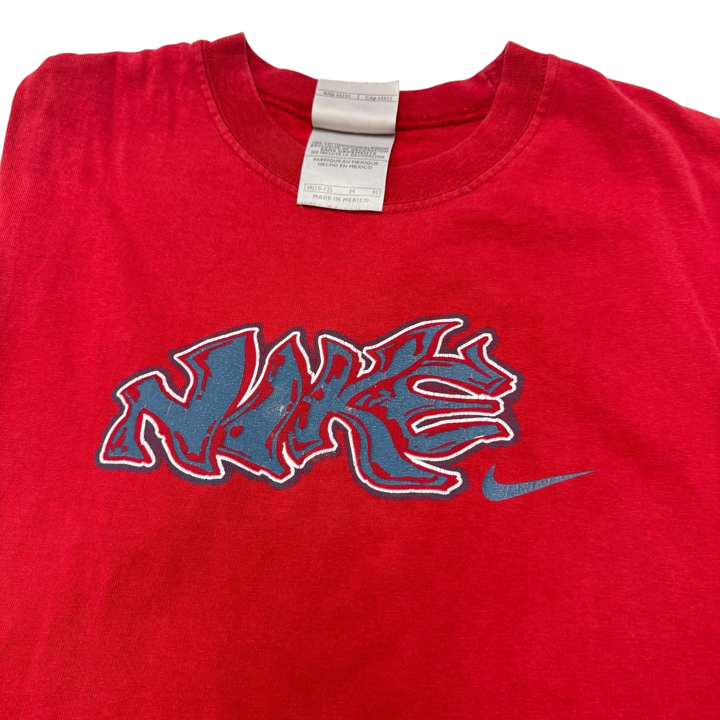 Y2K Kids Vintage Nike Red 100% Cotton Loose Tank Top M