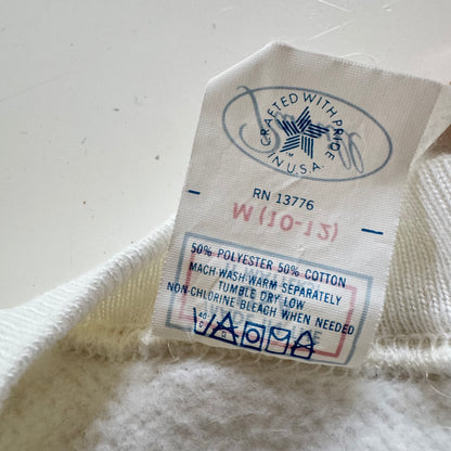 80s Kids Vintage Minnesota 1987 Baseball World Series Twins White Long Sleeve Sweatshirt M 10Y 11Y Made in USA