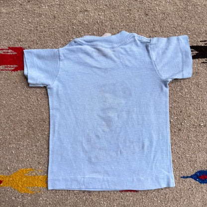 80s 90s Kids Baby Toddler Vintage Walt Disney Mickey Mouse Sailor Indian Lake Ohio Souvenir Print Short Sleeve Single Stitch Light Blue T-Shirt S 18M 24M 2Y Made In USA