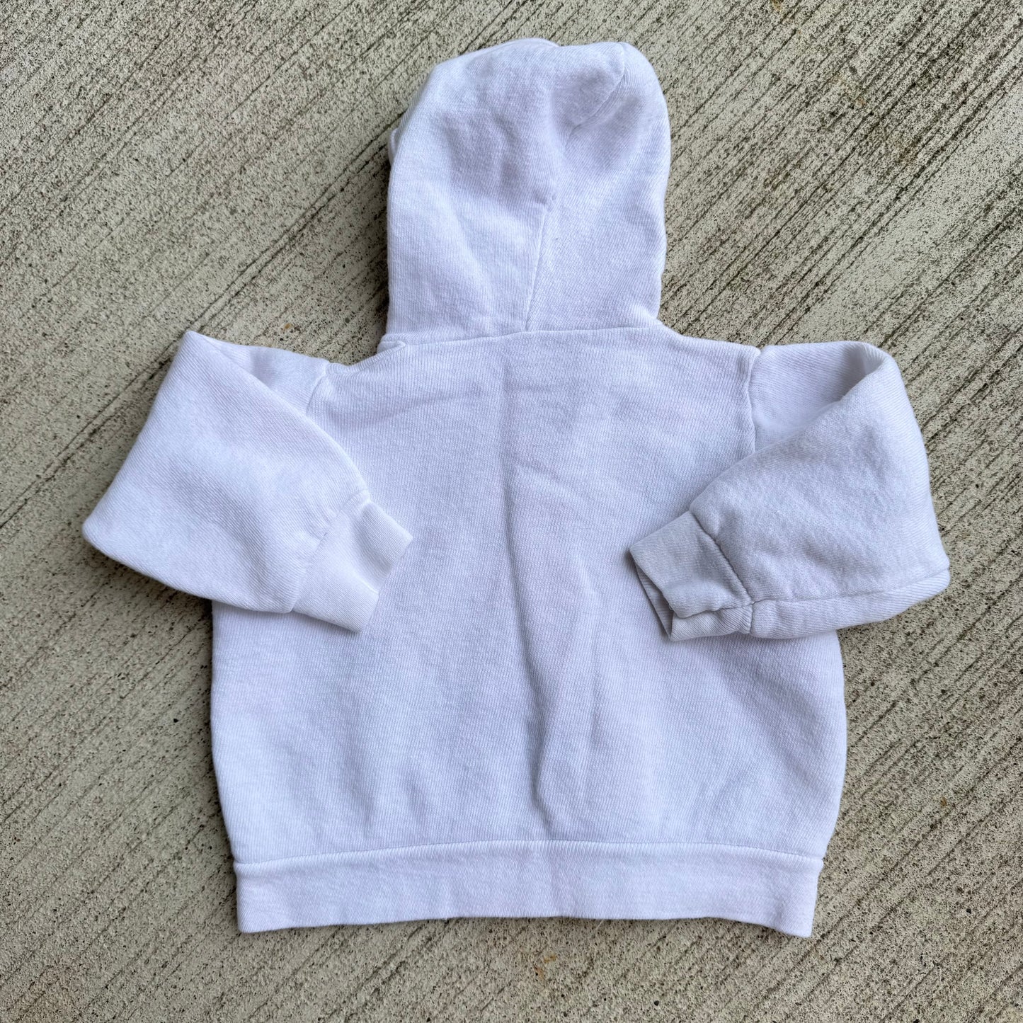 70s 80s Baby Vintage Walt Disney World Pooh Snap White Long Sleeve Sweatshirt With Hood 6m 9m 12m