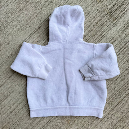 70s 80s Baby Vintage Walt Disney World Pooh Snap White Long Sleeve Sweatshirt With Hood 6m 9m 12m