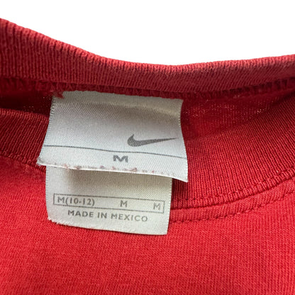 Y2K Kids Vintage Nike Red 100% Cotton Loose Tank Top M