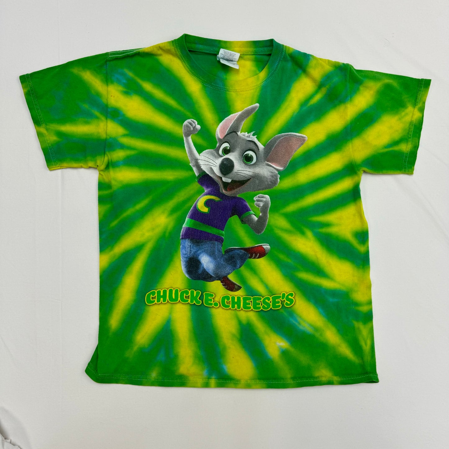 Y2K Vintage Kids Chuck E. Chess’s Tie Dye T-shirt Size L 10-12Y