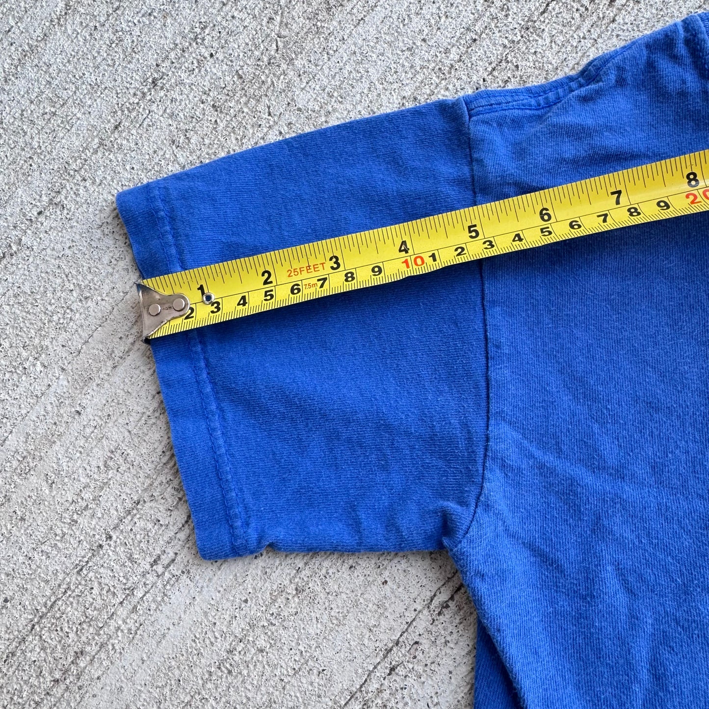 Kids Vintage Disney Mickey Mouse Tower Of Terror Blue Short Sleeve 100% Cotton T-Shirt Made in USA M