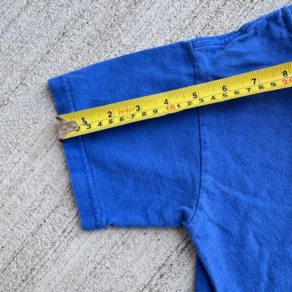 Kids Vintage Disney Mickey Mouse Tower Of Terror Blue Short Sleeve 100% Cotton T-Shirt Made in USA M