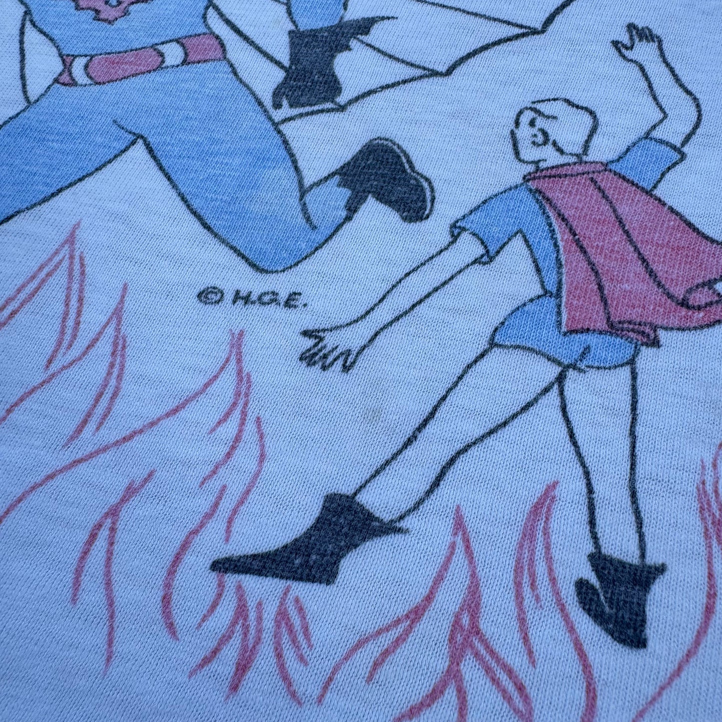 60s 70s Kids Vintage Rare  Batman and Robyn White Single Stitch T-Shirt 3Y 4Y 5Y Baby Tee