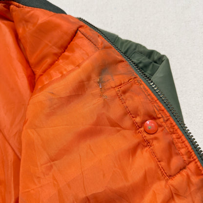 90s 2000' Kids Vintage Fox Outdoor Products Kahki Orange Reversible MA-1 Jacket / 7y 8y 9y