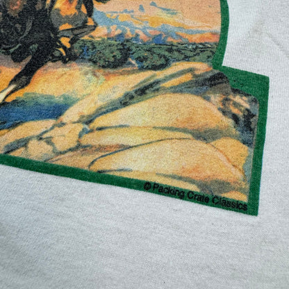 80s Kids Toddler Vintage Cowgirl Western Print White Single Stitch Short Sleeve T-Shirt 100% Cotton XS 4Y 5Y Baby Tee Made in USA