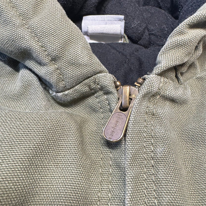 2000s Kids Army Green Active Carhartt Hooded Thick Jacket  7Y
