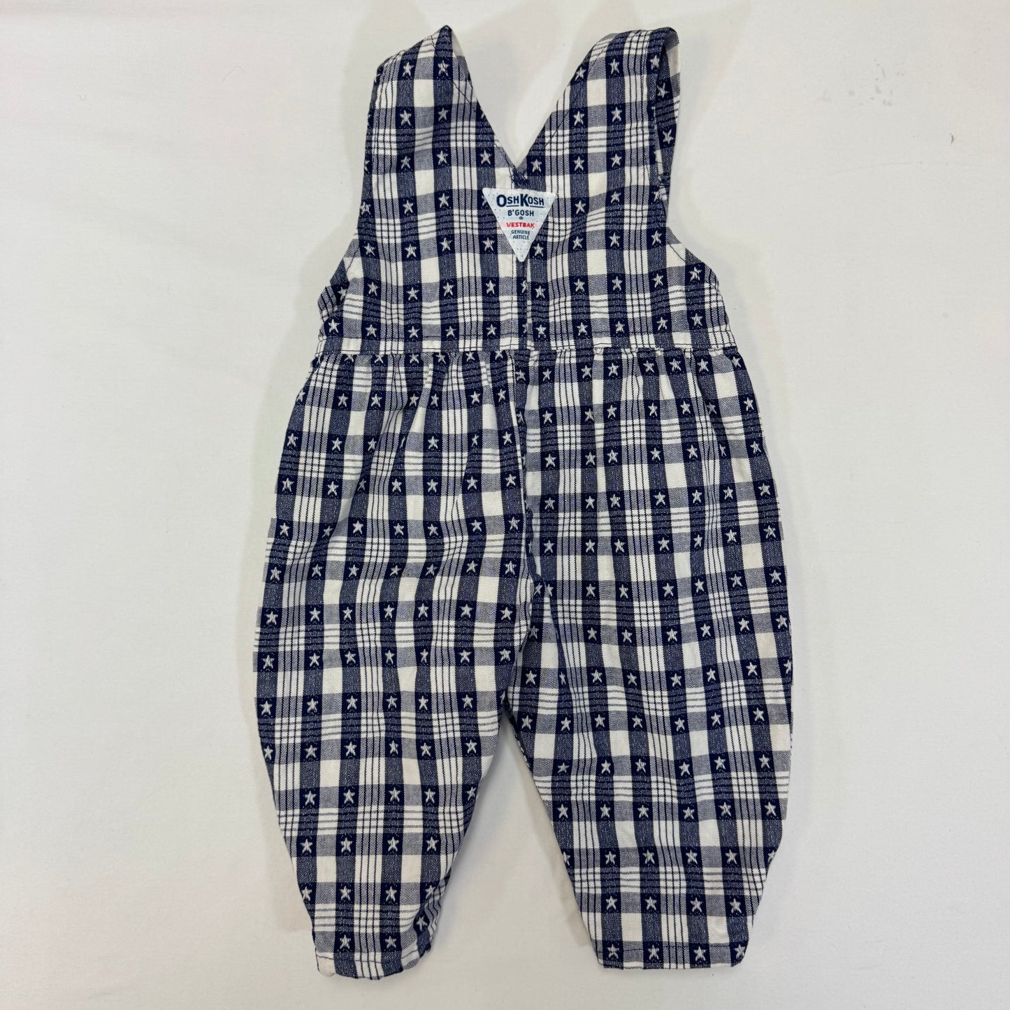 90s Kids Toddler Infant Vintage Baby B’Gosh OshkoshNavy White Star Pattern Overall / 3m 6m/ Made in USA