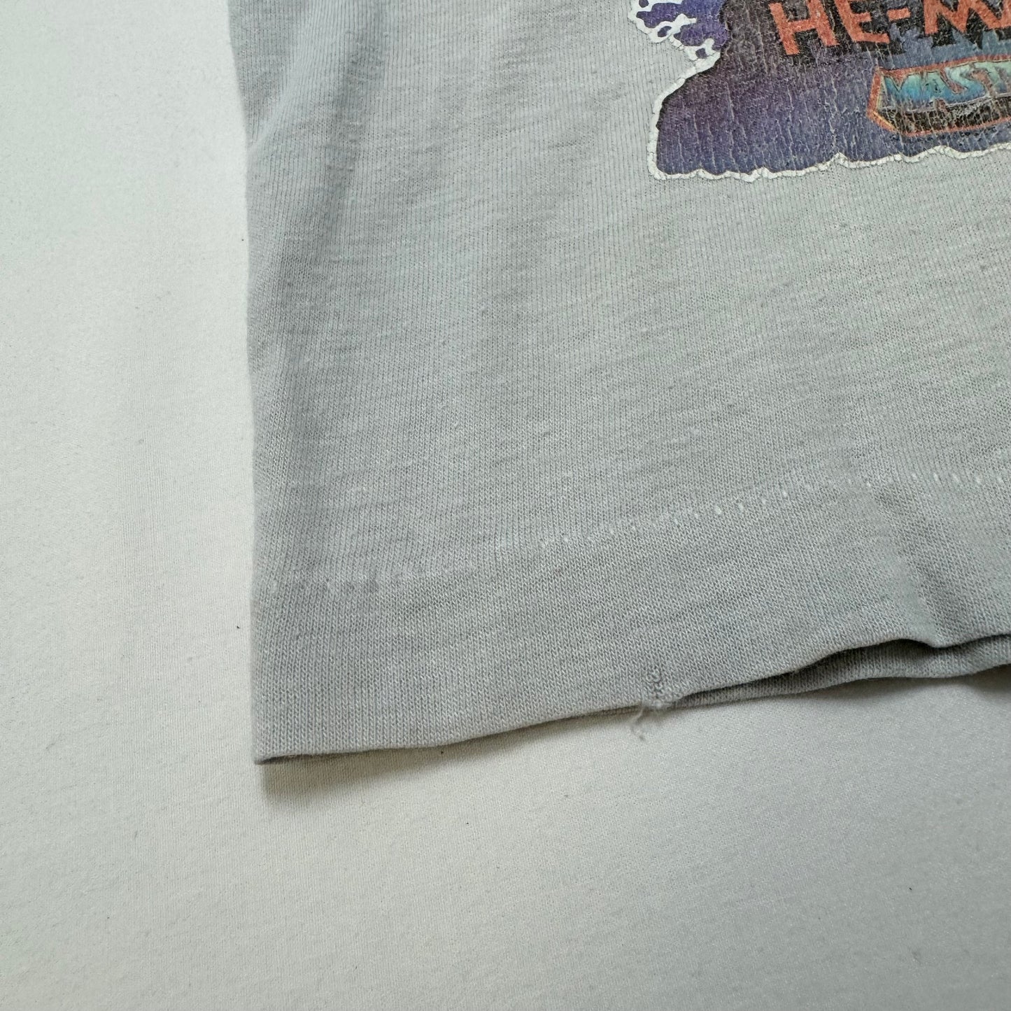 80s Kids Toddler Vintage He-Man Heat Transfer Print Gray Single Stitch Short Sleeve T-Shirt Junior Starts 4T Made in USA