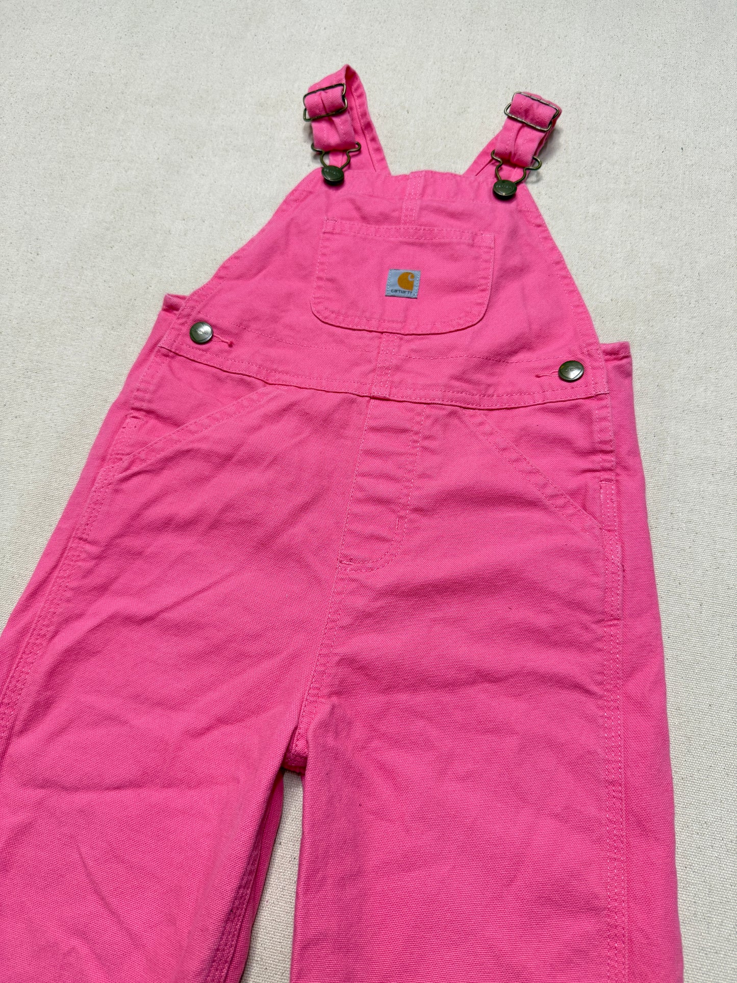 Modern Kids Toddler Carhartt Vivid Pink Bib Cotton Overall / 3T 4T