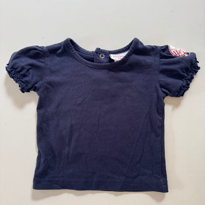 2000s Kids Girls Toddler 2 Piece  Set MLB New York Yankees Adjustable Strap Khaki Dress Baseball Pattern With Short Sleeve Navy T-Shirt 18 m