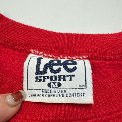 90s Kids Vintage Lee Sport Chicago Bulls Love Red Long Sleeve Sweatshirt M 10Y 11Y 12Y Made in USA