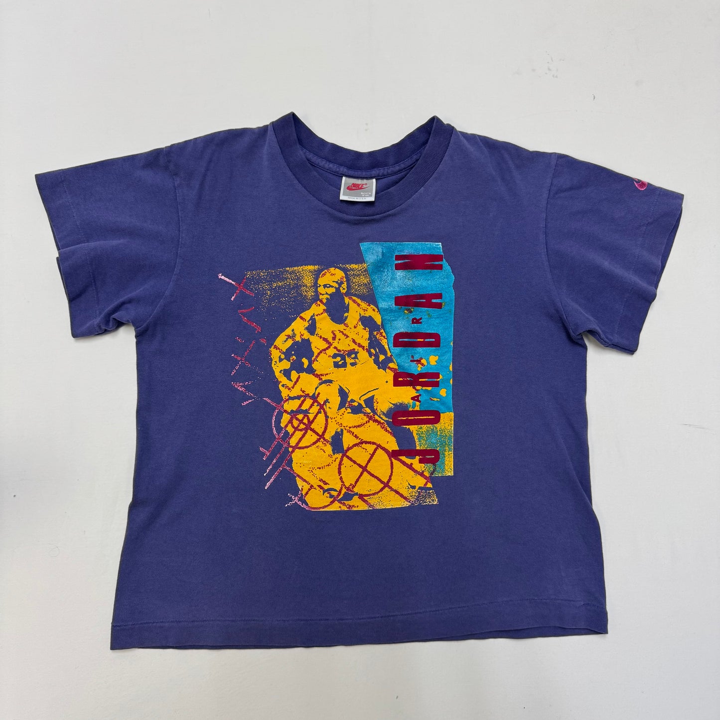 90s Kids Vintage Nike Michael Jordan Purple Short Sleeve Single Stitch T-Shirt  S 8Y Made in USA