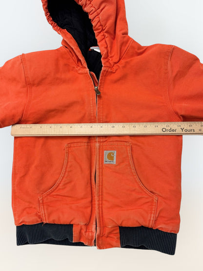Kids Vintage Rare Color Carhartt Active Orange Safety Zip Lined Heavy Jacket S 7Y 8Y
