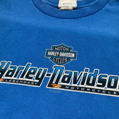 2015 Kids Youth Blue Harley Davidson 100% Cotton Orlando Florida T-Shirt S 8Y 9Y 10T