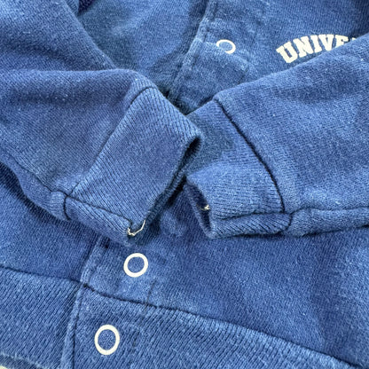 80s Kids Infant Vintage Navy University Missouri Hooded Sweatshirt With Snaps 12m 18m