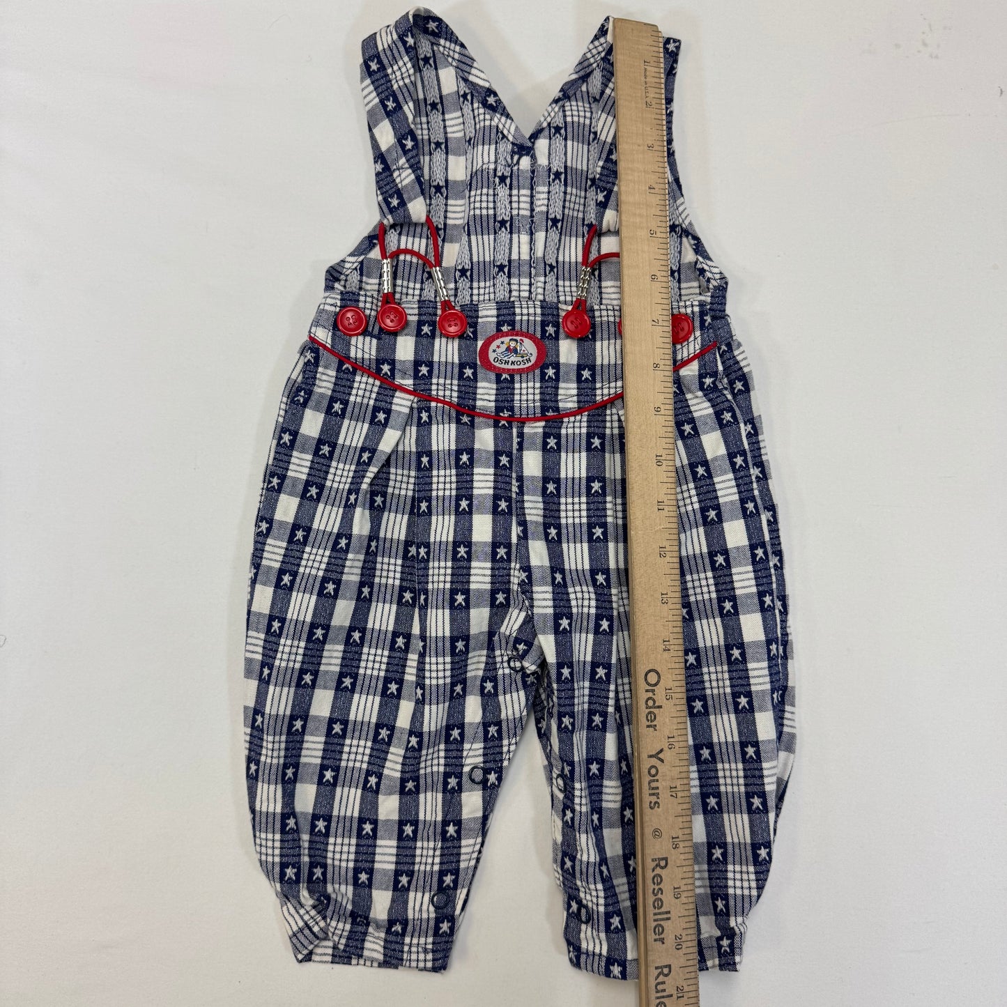 90s Kids Toddler Infant Vintage Baby B’Gosh OshkoshNavy White Star Pattern Overall / 3m 6m/ Made in USA