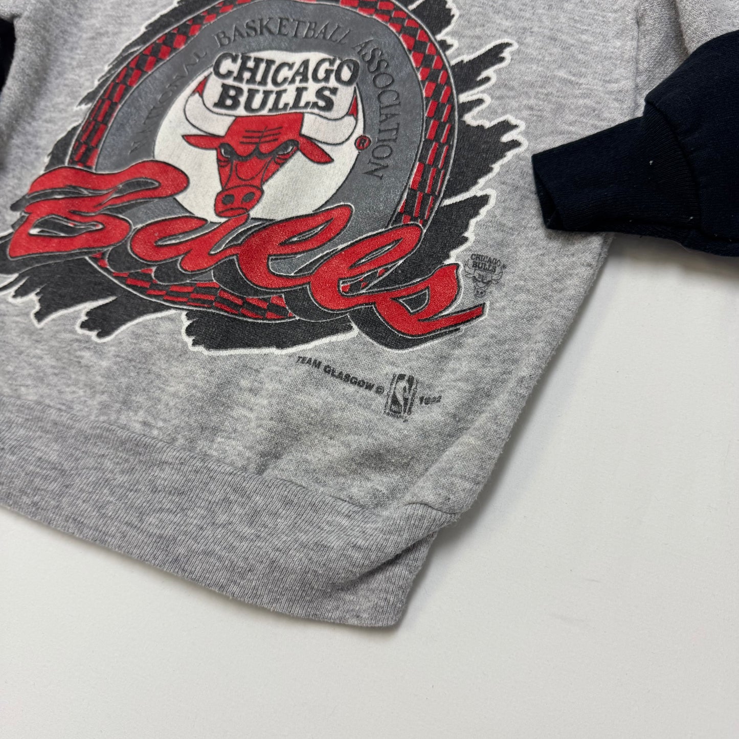 Early 90s Kids Toddler Vintage Two Tone NBA Chicago Bulls Long Sleeve Sweatshirt 4Y