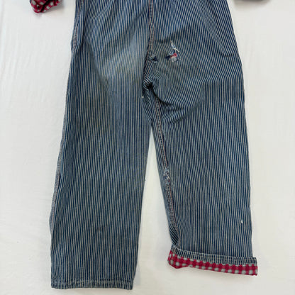 60s Vintage Kids Hickory Flannel Lined Coveralls