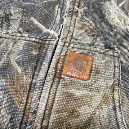 2000s Kids Youth Vintage Carhartt Camo Real Tree Hooded Active Lined Heavy Jacket / S/ 7y 8y