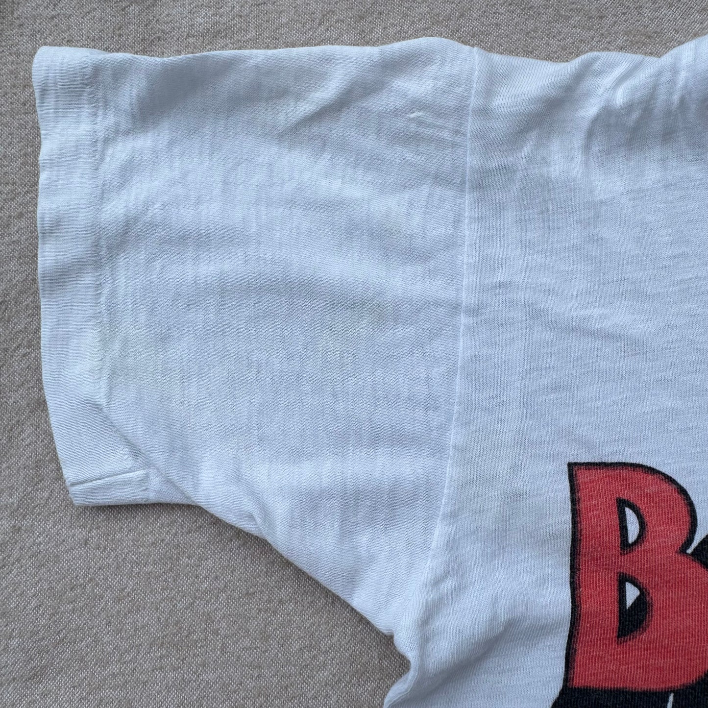 60s Kids Vintage Batman Rare Great Graphic Short Single Stitch Sleeve White T-Shirt 6Y 7Y Baby Tee