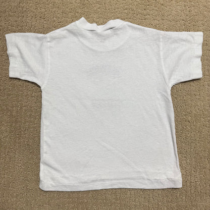 1986 80s Kids Toddler Vintage T-Shirt “ Beware I Bite, Love Bites Of Course! “ Single Stitch White 50/50 Short Sleeve 3Y 4Y 5Y Baby Tee Made in Canada