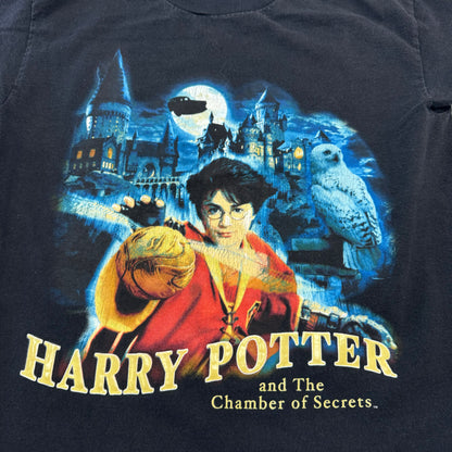 2000s Kids Youth Vintage Harry Potter And the Chamber of Secrets Black 100% Cotton T-Shirt 8Y 9Y 10Y