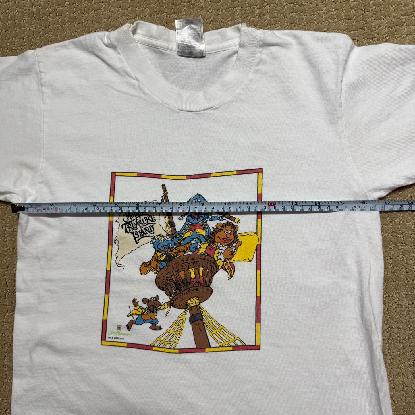 90s Kids Teen Vintage Muppet Treasure Island Jim Henson White Single Stitch Short Sleeve 100% Cotton T-Shirt 14/16Y