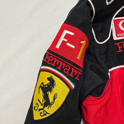 Kids Black Ferrari Zip Jacket Big Logo XS 3Y 4Y 5Y