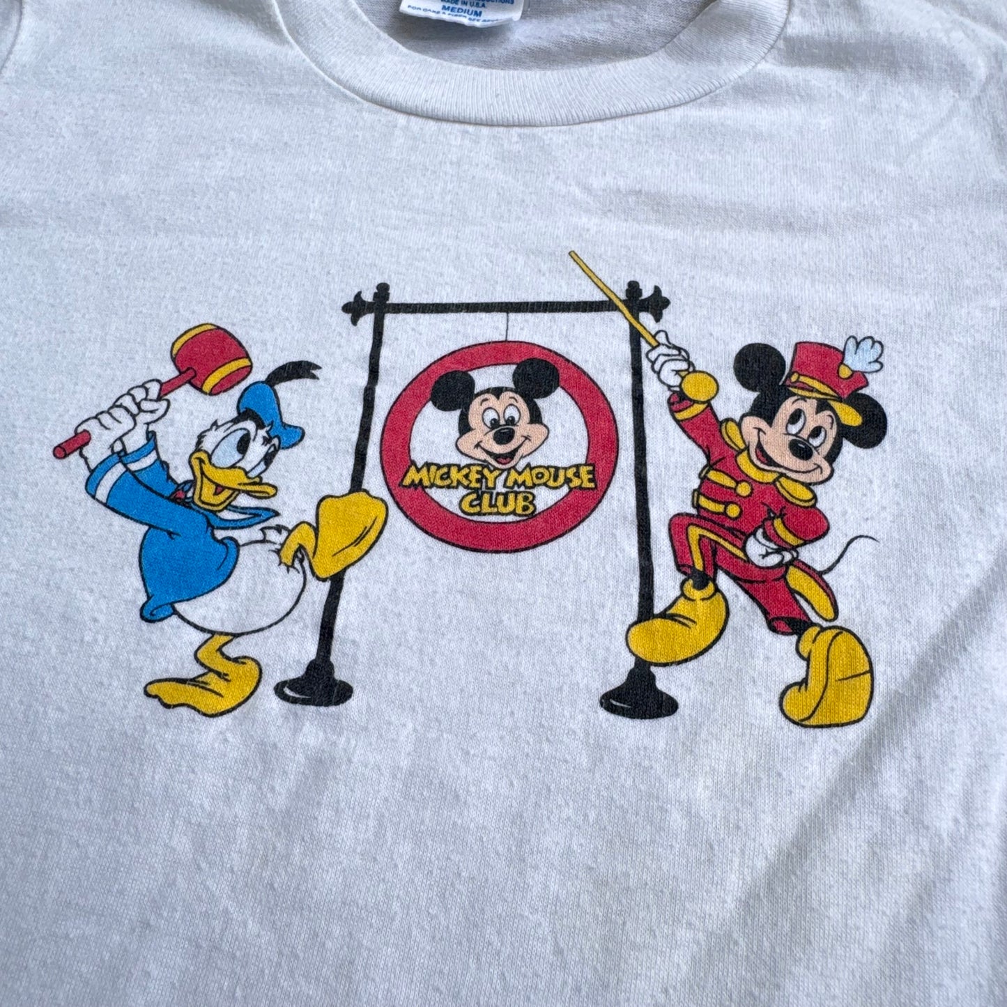 80s 90s Kids Toddler Vintage Mickey Mouse Club Single Stitch White Short Sleeve T-Shirt M 2Y 3Y 4Y Made in USA